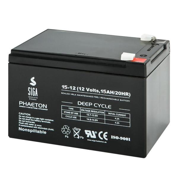 SIGA Phaeton AGM Deep Cycle Battery 15Ah 12V